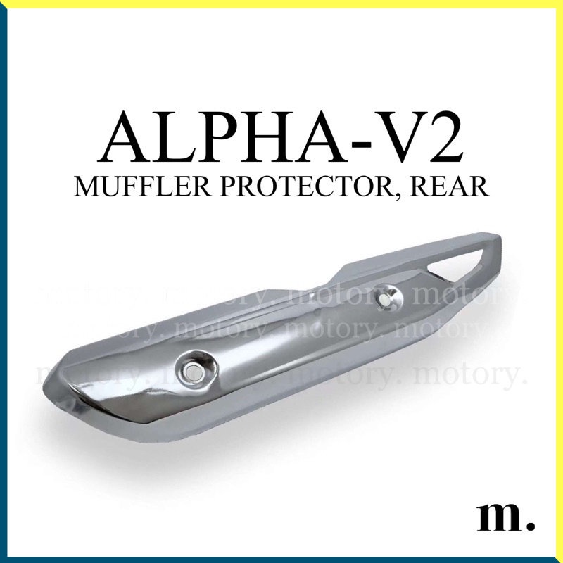 HONDA ALPHA110-V2 REAR MUFFLER PROTECTOR (CHROME) WAVE ALPHA ALPHAV2 V2 WAVEALPHA ALPHA110 ALPHA110V
