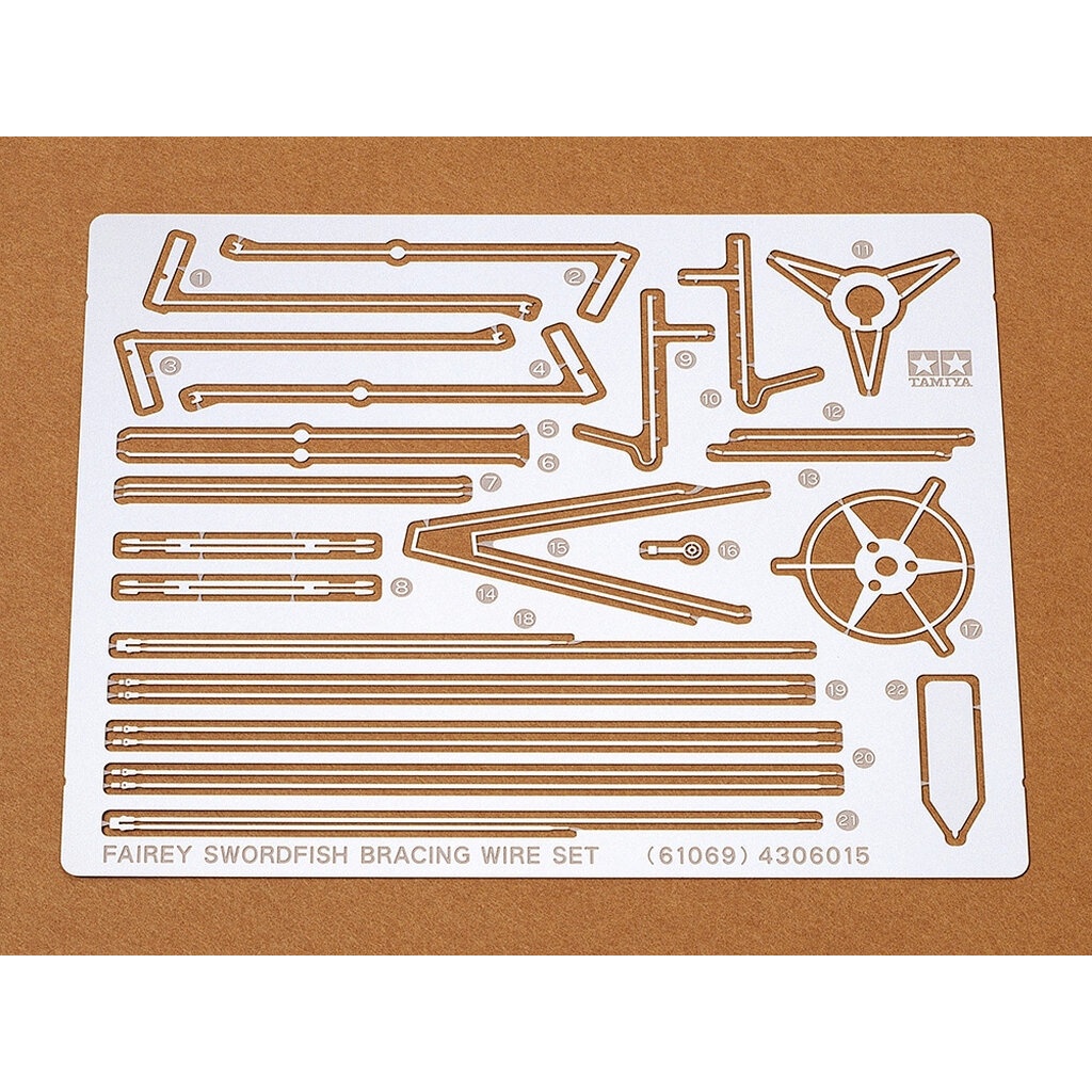 TAMIYA 61069 1/48 Fairey Swordfish Photo Etched Bracing Wire Set ชุดเพิ่มรายละเอียดโมเดลทามิย่าแท้