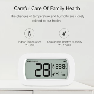 MiLife Home PM2.5 เครื่องตรวจจับจอแสดงผล HD พร้อมอุณหภูมิและความชื้นจอภาพคุณภาพอากาศ เครื่องวัดคุณภาพอากาศ เครื่องวัดฝุ่น ตรวจอากาศ