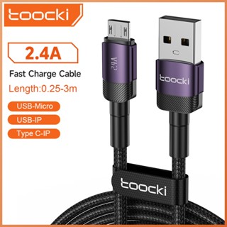 Toocki 2.4A ไมโครยูเอสบี สายชาร์จโทรศัพท์มือถือ Android สายชาร์จ USB-L สายชาร์จเร็ว 20W PD สายดาต้า C-L