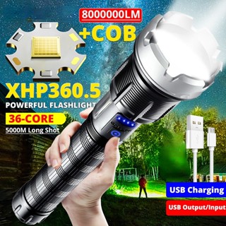 Xhp360+cob ไฟฉาย LED อลูมิเนียม มีประสิทธิภาพ สําหรับตั้งแคมป์