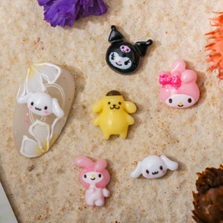 SANRIO อุปกรณ์ตกแต่งเล็บ เรซิ่น ลายการ์ตูน Kuromi Melody Cinnamon Purin 3D คละแบบ DIY 50 ชิ้น