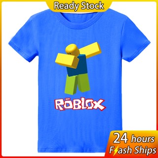 New Roblox Cartoon Kids T-Shirts Boys 100%cotton T Shirts Girls Short Sleeved Game Baby T Shirt Children Clothing_02