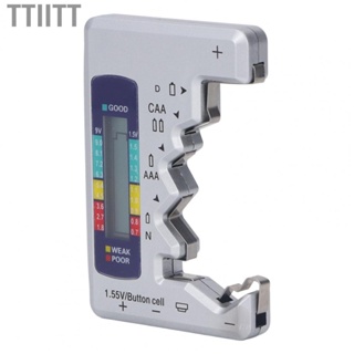 Ttiitt (Silver)ABS Digital Battery Tester Lightweight Button Cell Check