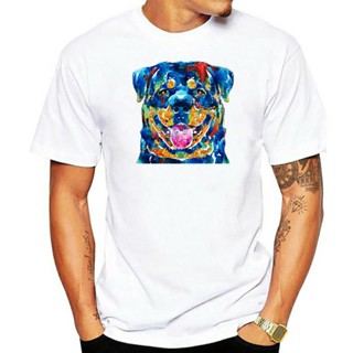 round neck cool  mans T-shirt colorful rottie art rottweiler by sharon cummings  Fashion Printed mens T-Shirt Sho_04