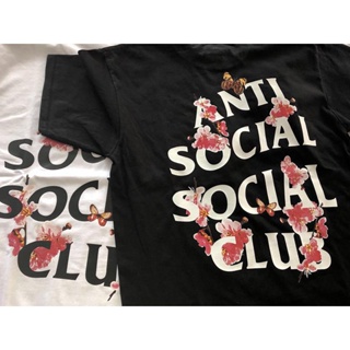 เสื้อยืด พิมพ์ลายดอกไม้ Anti Social Club ASSC kkoch ป้องกัน S-2XL สําหรับผู้ชาย ผู้หญิง