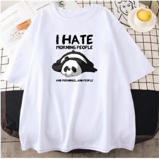 Cute Panda I Hate Morning People T-Shirt Women Fashion for Women Size_07