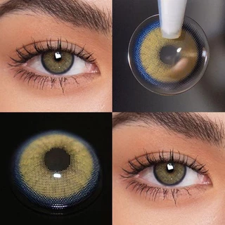 Eyeshare คอนแทคเลนส์ สีน้ําตาล 14 มม. 2 ชิ้น พร้อมเลนส์ สีเทา เครื่องสําอาง 1 ปี