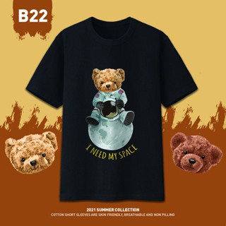 &lt;STOK SEDIA ADA&gt;TEDDY BEAR Cotton T-Shirt Lengan Pendek/Tshirt Fashion/220gsm/XS-3Xl/Couple/Unisex Tee/Trend Korean_02