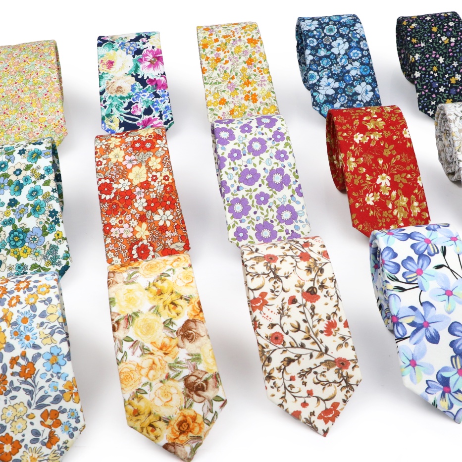 Zonfaz ใหม่ผ้าฝ้ายดอกไม้ Tie สําหรับผู้ชายผู้หญิง Skinny พิมพ์เนคไทสําหรับงานแต่งงาน Casual คอ Ties ชุดคลาสสิกดอกไม้ Cravat Tie อุปกรณ์เสริม
