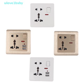 Ulove1bsby ซ็อกเก็ตติดผนัง พร้อมสวิตช์ไฟ LED 5 รู USB TH