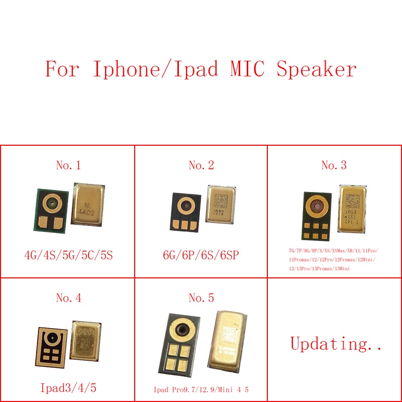 10pcs ลําโพง MIC ภายในสําหรับ IPhone 14 15 13 12 11 Pro Max Mini XS XR X 8 Plus 7 6S 6P 6 5S Ipad 3 