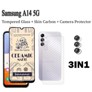 (3in1) ฟิล์มเซรามิค แบบนิ่ม ป้องกันเลนส์กล้อง สําหรับ Samsung A14 5G A04E A04S A 04