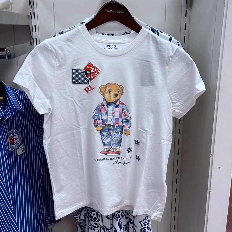 100% Cotton ready stock polo ralph lauren Men Women Style Summer Bear Print Round Neck Short Sleeve T-Shirt (Printe_07