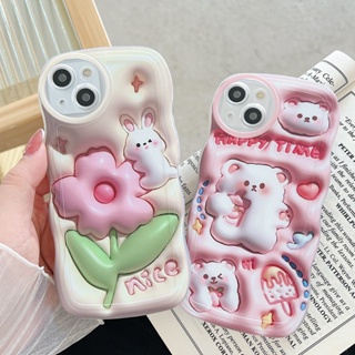 เคสโทรศัพท์มือถือ TPU แบบนิ่ม ลายกระต่าย และหมี 3D สําหรับ Infinix Hot 12 10 9 Play 12 Pro 10 Lite 20 20S 10S 11S NFC Note 12 Pro Note12 11 8 10 Smart 5 6 Plus