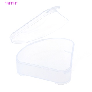 Nfph&gt; ใหม่ กระเป๋าเครื่องสําอาง พัฟฟองน้ํา ทรงสามเหลี่ยม แบบพกพา สีโปร่งใส