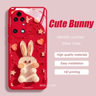 Huawei P30 Pro เคส P40 / P50 กระจกเมทัลลิก กันกระแทก เคสโทรศัพท์ กระต่ายน่ารัก สําหรับ Mate30Pro / Mate40