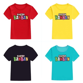 เสื้อยืดแขนสั้นลําลอง ทรงหลวม พิมพ์ลายโลโก้ Mingyuan Garten Of Banban สําหรับเด็กทุกเพศ