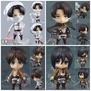 โมเดลฟิกเกอร์ อนิเมะ Final chapte Nendoroid Attack on Titan Levi 390 Mikasa 365 Eren 375 เปลี่ยนหน้าได้ ของขวัญวันเกิด