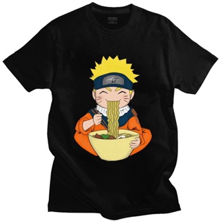 เสื้ออนิเมะ ผู้ชายที่ไม่ซ้ำกันน่ารัก Narutos Shippuden เสื้อยืดผู้ชายแขนสั้นเสื้อยืดสบายๆ Uzumaki Ramen เสื้อยืดอะนิเมะ