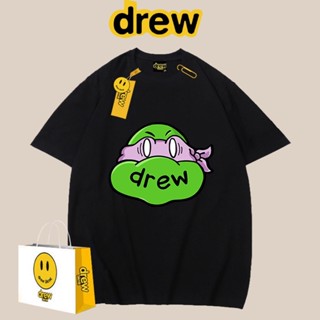 Drew Smiley Face Sports Casual Half-Sleeved Short-Sleeved T-Shirt Men Loose Couple Wear Female ins Street Summer Ca_01