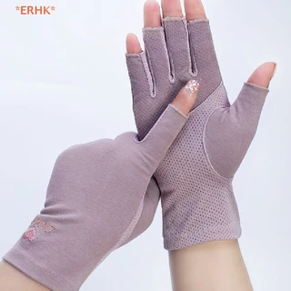 ERHK> 1 คู่ถุงมือป้องกันรังสียูวีถุงมือ UV Fingerless Nail Nail Art Tool ใหม่
