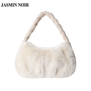 Jasmin NOIR กระเป๋าถือ กระเป๋าสะพายไหล่ สะพายข้าง ขนเฟอร์ เรียบง่าย สําหรับสตรี