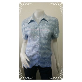 FF000082 เสื้อมือสอง สีฟ้า casual corner อก 34-40 นิ้ว