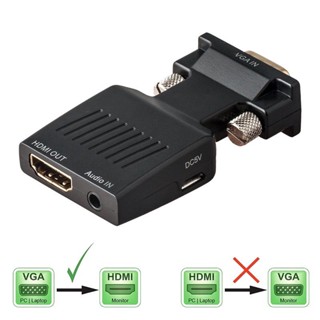 VGA to HDMI Audio Video Adapter Converter 1080p