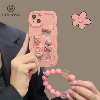 เคส OPPO Reno 8T 5G Reno 8T 4G Reno 8Z 5G Reno 7Z 5G Reno 8 5G Reno 6 5G Reno 5 Reno 2F 2Z เคสโทรศัพท์หมีน่ารักพร้อมสร้อยข้อมือลูกปัด