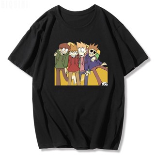 เสื้อยืดแขนสั้นลําลอง ผ้าฝ้าย 100% พิมพ์ลายอนิเมะ Edd Tom Matt Todd Four Men แฟชั่นฤดูร้อน สําหรับผู้ชาย