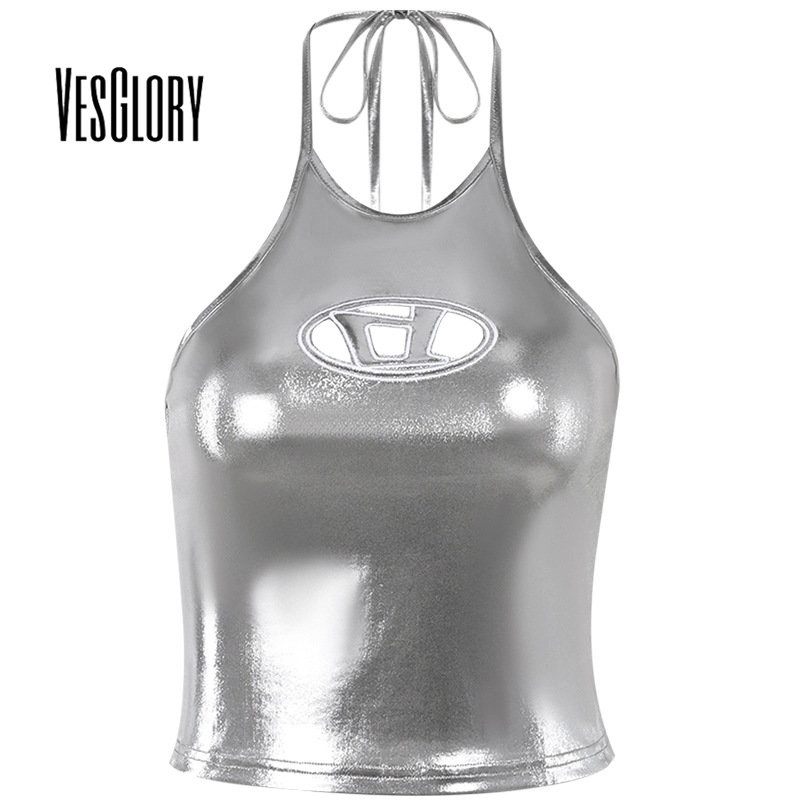 Vesglory เสื้อกั๊กลําลอง คอกลม สีพื้น เซ็กซี่ แฟชั่นสําหรับผู้หญิง