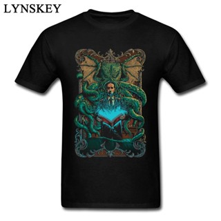 Mowei7 {พร้อมส่ง} เสื้อยืดแขนสั้นลําลอง ผ้าฝ้าย 100% พิมพ์ลาย Cthulhu Lovecraft Horror Monster พลัสไซซ์ ของขวัญวันเกิด ส