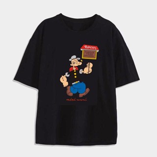 เสื้อยืดขนาดใหญ่สไตล์เกาหลีแฟชั่น Tshirt Plus ขนาดบวกเสื้อหลวมครึ่งแขน Popeye กราฟิกเสื้อยืดแขน Bw;_03