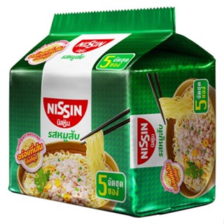 นิสชินบะหมี่ NOODLE รสหมูสับ60กรัมแพ็ค5ซองNISSIN INSTANTPORK 60 G.PACK5