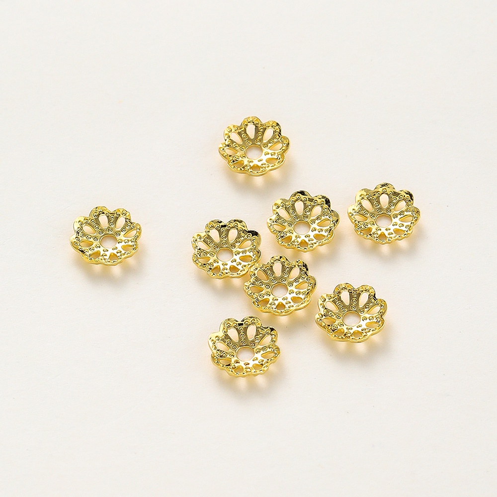 ST.kunkka 20-50 ชิ้น 6-8mm18K สี Retention รูปแบบทองแท้ Receptacle Non-Fade ผู้ถือลูกปัดสําหรับสร้อยข้อมือลูกปัด