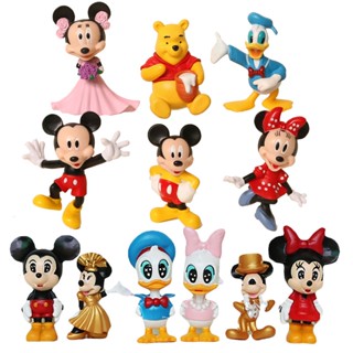 6 ชิ้น มิกกี้ มินนี่เมาส์ การ์ตูนแอคชั่น ฟิกเกอร์ Donald Daisy Duck Winnie the Pooh Bear ตุ๊กตาจิ๋ว ของเล่นเด็ก สําหรับเด็ก