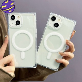 เคสใส แบบนิ่ม ทรงสี่เหลี่ยม กันกระแทก สําหรับ IPhone 14 13 12 Pro Max 14Plus