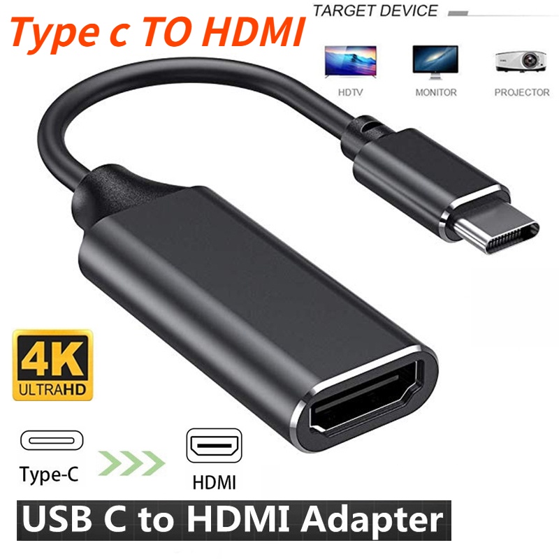 จัดส่งจากประเทศไทย Type C TO HDMI 4Kx2K HUB Adapter USB 3.0 Supports UHD 4k HDTV สายต่อมือถือเข้าทีวี