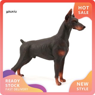 ของเล่นฟิกเกอร์ PVC รูป Doberman Pinscher สําหรับครอบครัว