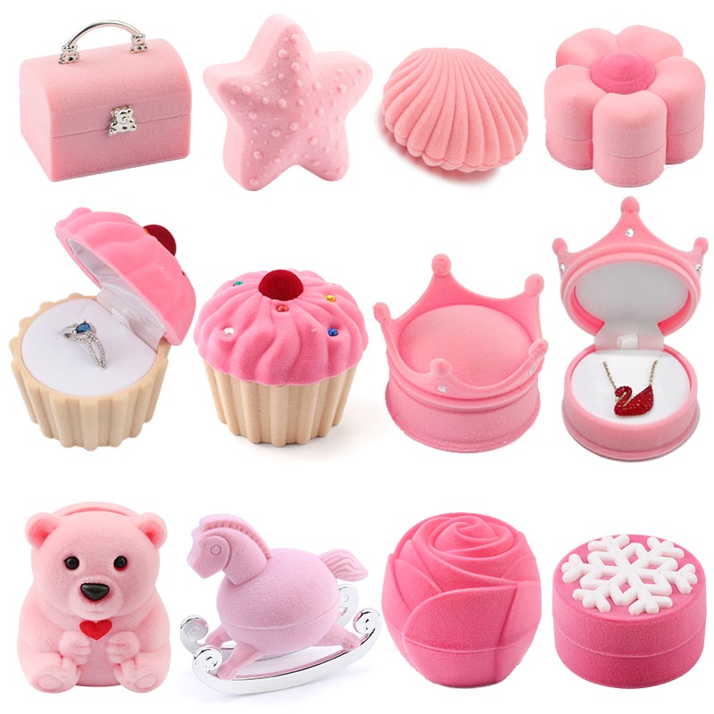 1 ชิ้น น่ารัก สีชมพู กํามะหยี่ แหวน กล่องเครื่องประดับ สร้อยคอ กระดุม กล่องของขวัญ สร้อยข้อมือ สร้อยคอ กล่องเก็บของ สําหรับงานแต่งงาน