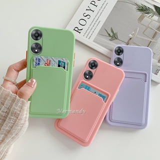 พร้อมส่ง เคสโทรศัพท์มือถือ ซิลิโคนนิ่ม กันกระแทก พร้อมช่องใส่บัตร แฟชั่น สําหรับ OPPO A78 A17K A17 Reno8 T 5G 4G 2023