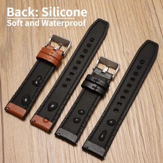 สายนาฬิกาข้อมือ สายหนังวัวแท้ ปลดไว 18 มม. 20 มม. 22 มม. แบบเปลี่ยน สําหรับ Amazfit Samsung Smart Watch