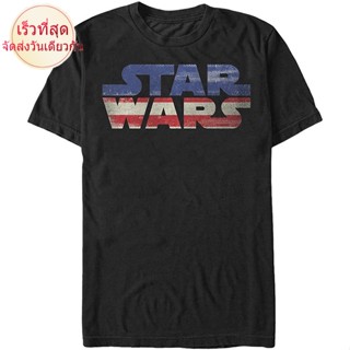 100%cotton เสื้อ ยืด ผ้า มัด ย้อม Star Wars Mens Sw USA Flag Graphic T-Shirt men เสื้อ ยืด ผู้ชาย คอกลม โอเวอร์ ไซส์