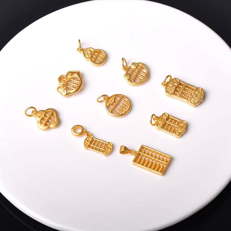 จี้ลูกคิดรูยี่ สีทอง สไตล์จีนโบราณ สำหรับทำสร้อยข้อมือ DIY thumbnail 9