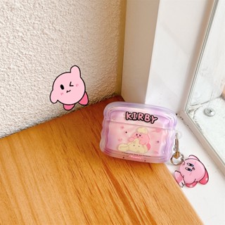 เคสหูฟังบลูทูธไร้สาย ซิลิโคนนุ่ม Tpu ใส กันรอยขีดข่วน ลายการ์ตูน Kirby Super Star พร้อมจี้ สําหรับ Airpods 1 2 3 Pro 2 2022