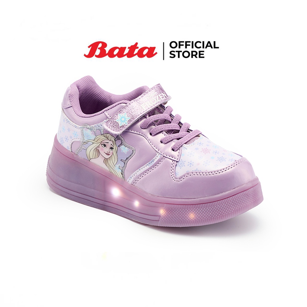 Bata บาจา รองเท้าผ้าใบแบบสวม Bubble Gummers Frozen สำหรับเด็กผู้หญิง สีม่วงอ่อน รหัส 3419957