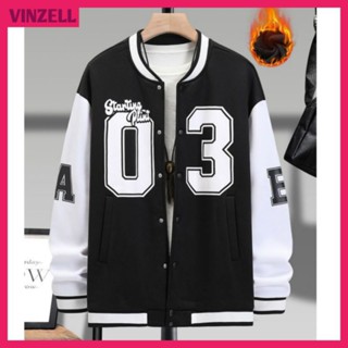 เสื้อแจ็กเก็ตเบสบอล ขนาดใหญ่ (S-6XL) A E STARTING POINT 0 3 VARSITY BASEBALL JACKET BOMBER FLEECE UNISEX JACKET BOY GIRL ผู้ชาย ผู้หญิง JUMBO สีดํา สีขาว สไตล์สตรีท สไตล์ฮิปฮอป