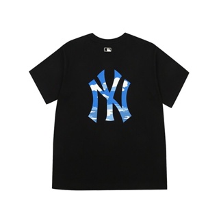   Tee 2022 Ready Stock Mlb เสื้อยืดแขนสั้นสีขาวพิมพ์ลายโลโก้ Summer เสื้อยืดผู้ชาย เสื้อยืด