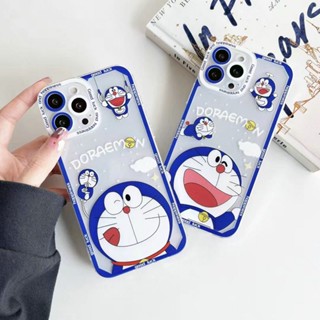 เคสโทรศัพท์มือถือแบบนิ่ม ใส กันกระแทก ลายการ์ตูนโดราเอมอน สําหรับ iPhone 6 6s 7 8 Plus 11 12 13 mini 14 Pro Max X XR XS Max